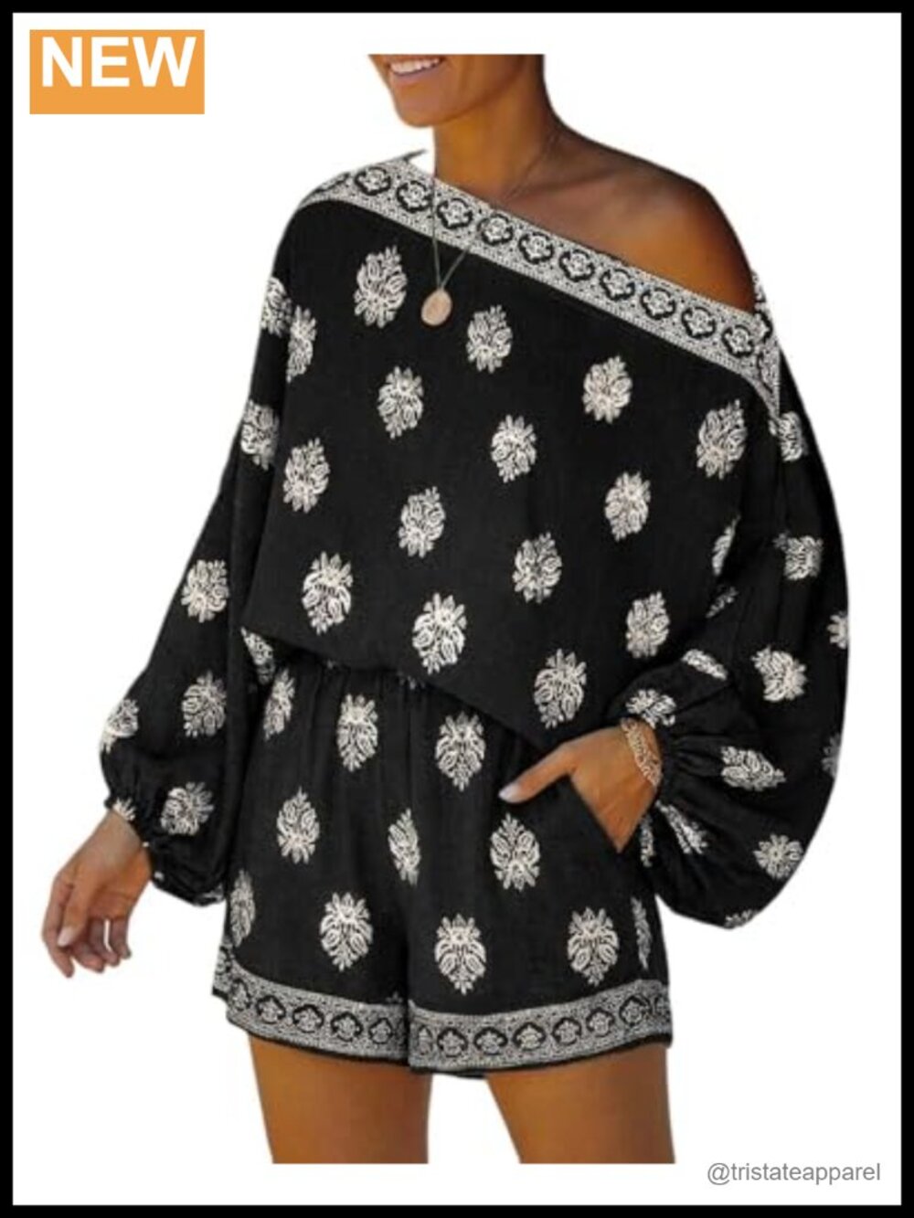 Linen Blend 2 Piece Shorts Set Off Shoulder Lantern Sleeve Vacation Outfit